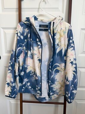 Polo Golf Floral Hooded Jacket - Blue/White